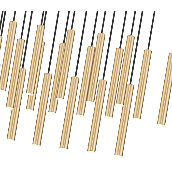 Z-Lite Forest 23 Light 12" LED Linear Chandelier, Gold/Gold