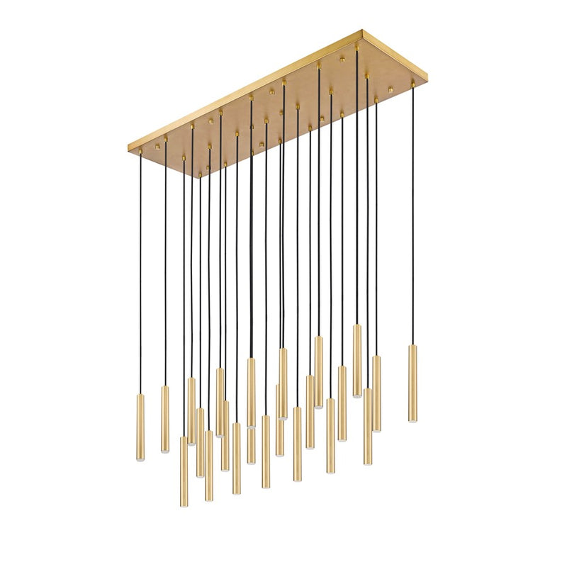 Z-Lite Forest 23Lt 12" LED Linear Chandelier, Gold/Gold