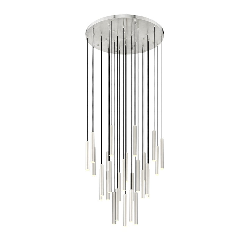 Z-Lite Forest 27 Light 12" LED Chandelier, Nickel/Nickel - 919MP12-27R-BN-LED