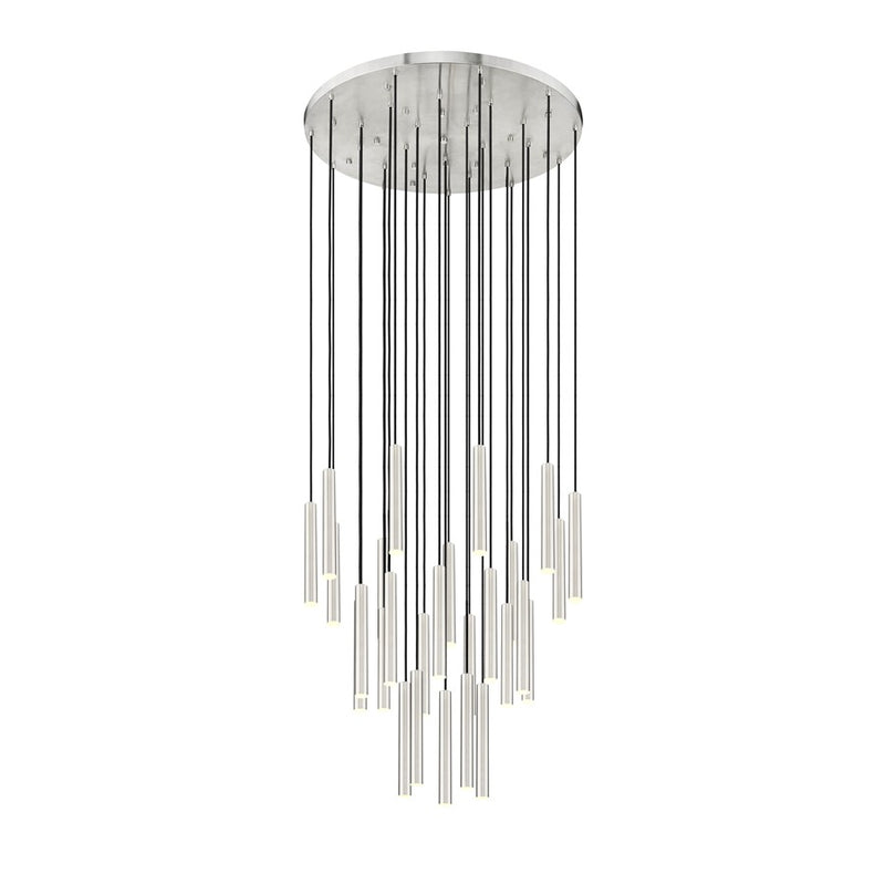 Z-Lite Forest 27Lt 12" LED Chandelier, Nickel/Nickel - 919MP12-27R-BN-LED