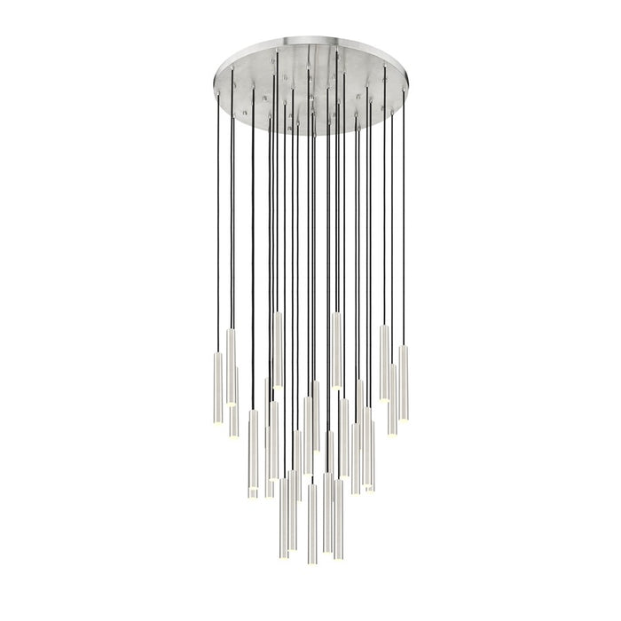 Z-Lite Forest 27Lt 12" LED Chandelier, Nickel/Nickel - 919MP12-27R-BN-LED