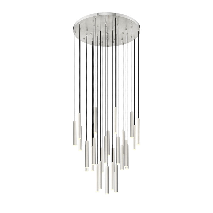 Z-Lite Forest 27Lt 12" LED Chandelier, Nickel/Nickel - 919MP12-27R-BN-LED