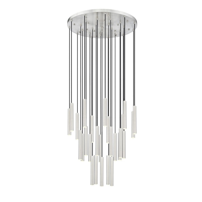Z-Lite Forest 27Lt 12" LED Chandelier, Nickel/Nickel
