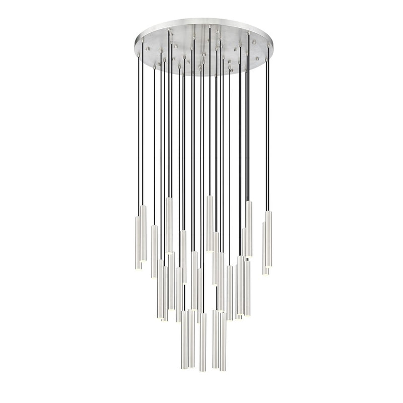 Z-Lite Forest 27 Light 12" LED Chandelier, Nickel/Nickel