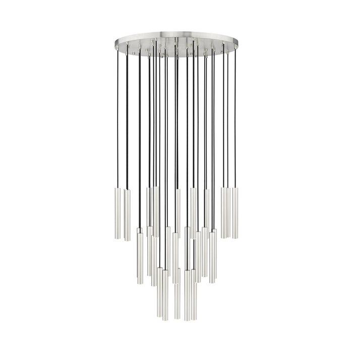 Z-Lite Forest 27Lt 12" LED Chandelier, Nickel/Nickel