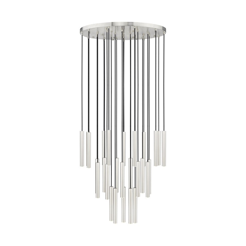 Z-Lite Forest 27 Light 12" LED Chandelier, Nickel/Nickel