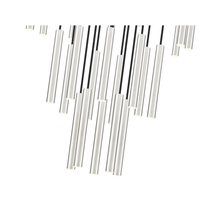 Z-Lite Forest 27Lt 12" LED Chandelier, Nickel/Nickel