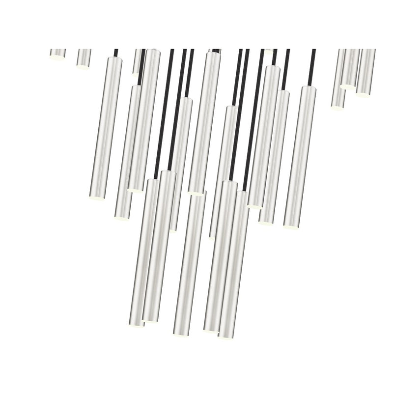 Z-Lite Forest 27 Light 12" LED Chandelier, Nickel/Nickel