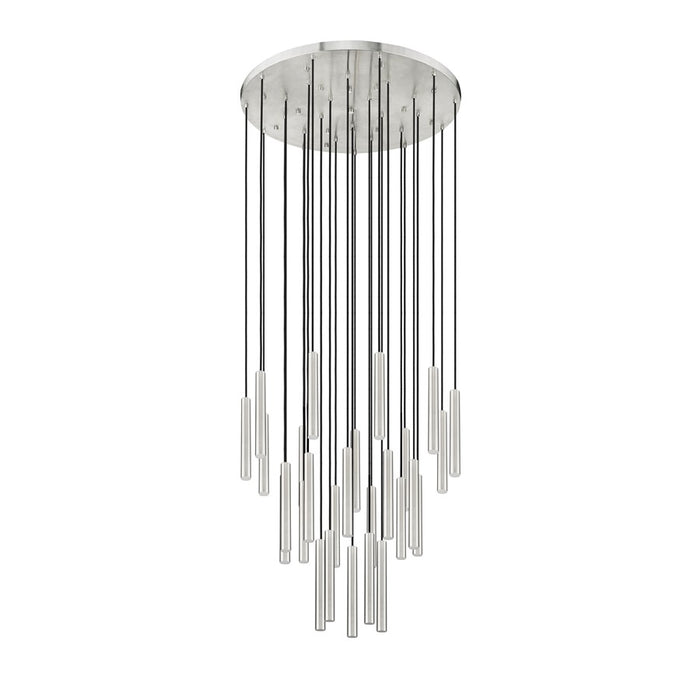 Z-Lite Forest 27Lt 12" LED Chandelier, Nickel/Nickel