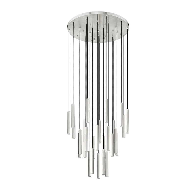 Z-Lite Forest 27 Light 12" LED Chandelier, Nickel/Nickel