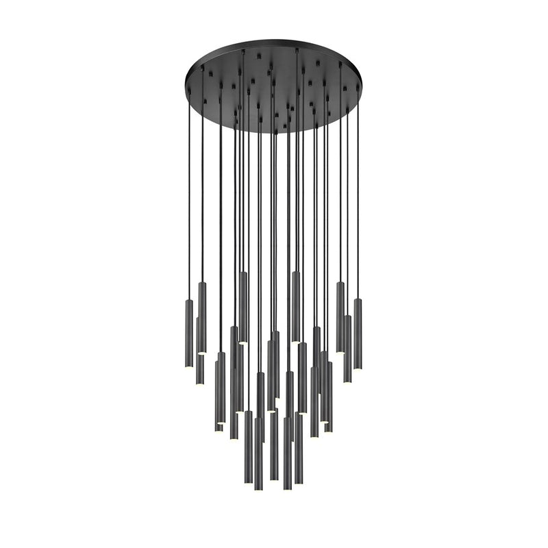 Z-Lite Forest 27Lt 12" LED Chandelier, Black/Black - 919MP12-27R-MB-LED