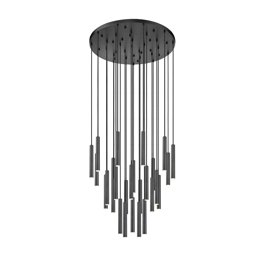 Z-Lite Forest 27Lt 12" LED Chandelier, Black/Black - 919MP12-27R-MB-LED