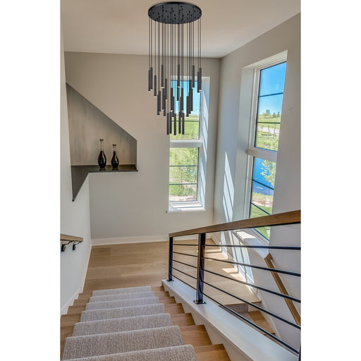 Z-Lite Forest 27Lt 12" LED Chandelier, Black/Black