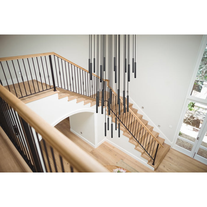 Z-Lite Forest 27Lt 12" LED Chandelier, Black/Black