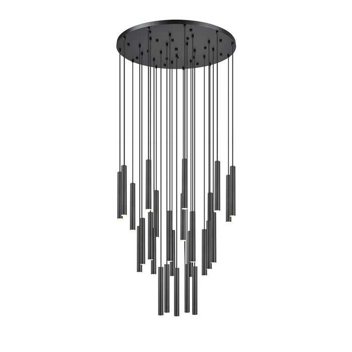 Z-Lite Forest 27 Light 12" LED Chandelier, Black/Black