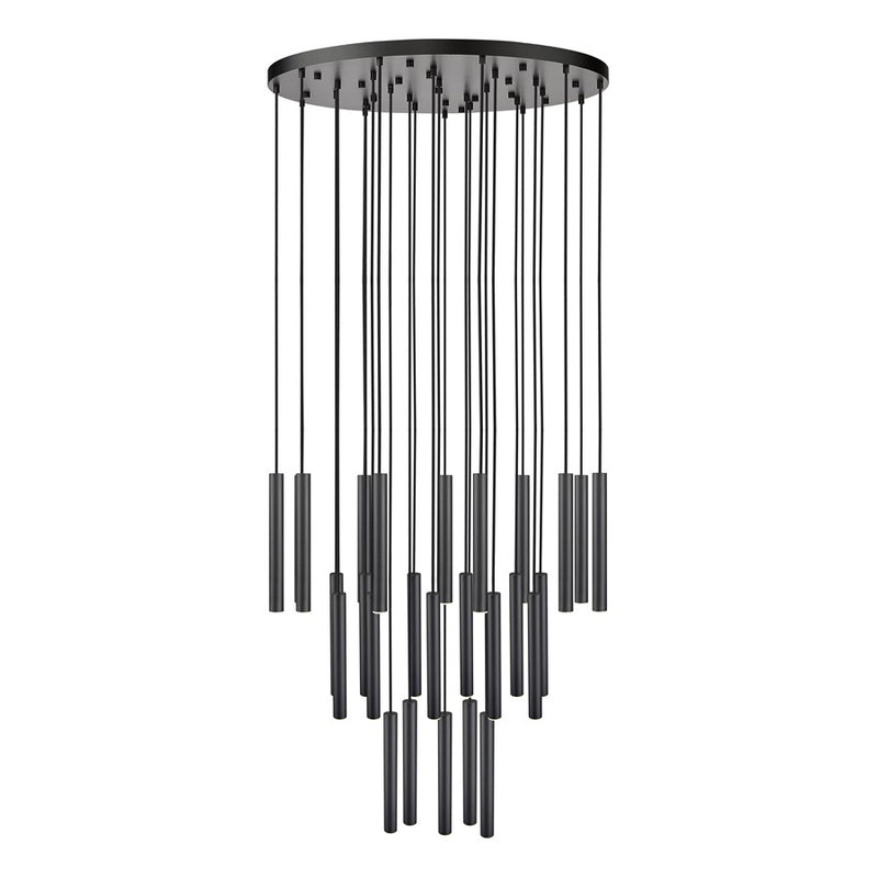 Z-Lite Forest 27 Light 12" LED Chandelier, Black/Black
