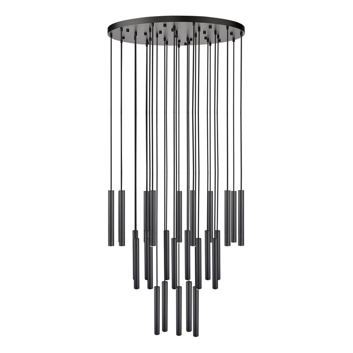 Z-Lite Forest 27 Light 12" LED Chandelier, Black/Black