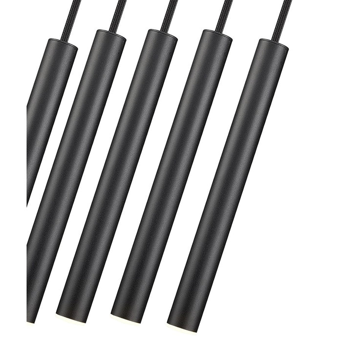 Z-Lite Forest 5 Light 12" LED Linear Chandelier, Black/Black