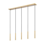 Z-Lite Forest 5 Light 12" LED Linear Chandelier, Gold/Gold - 919MP12-5L-MGLD-LED