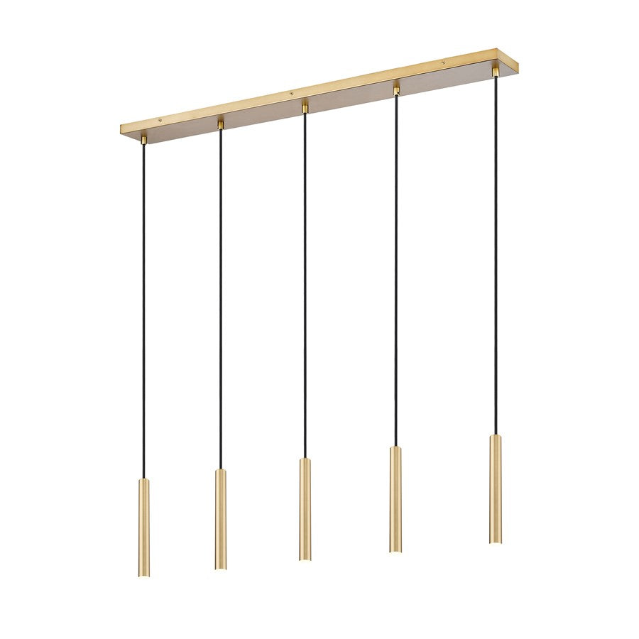 Z-Lite Forest 5Lt 12" LED Linear Chandelier, Gold/Gold - 919MP12-5L-MGLD-LED