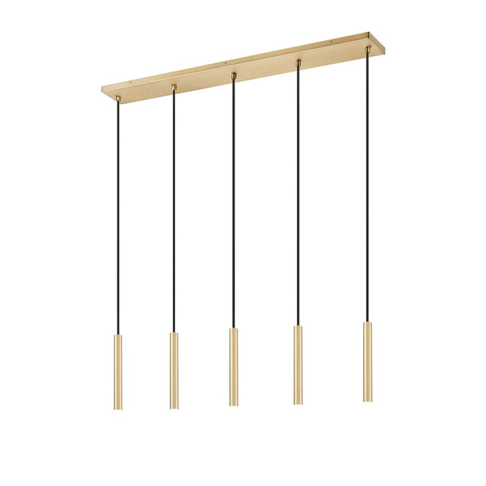 Z-Lite Forest 5Lt 12" LED Linear Chandelier, Gold/Gold