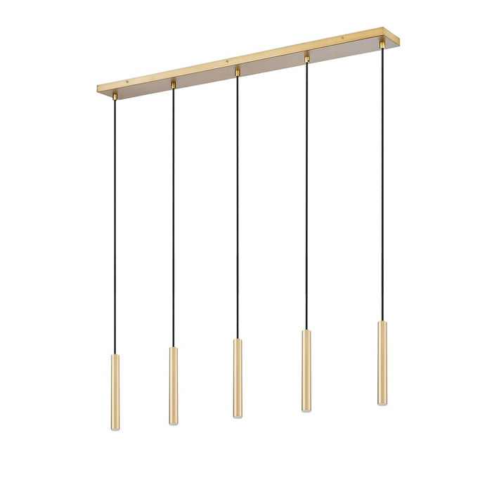 Z-Lite Forest 5Lt 12" LED Linear Chandelier, Gold/Gold