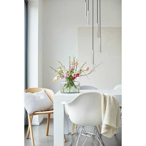 Z-Lite Forest 5 Light 12" LED Chandelier, Nickel/Nickel