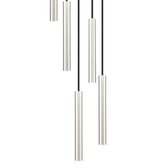 Z-Lite Forest 5 Light 12" LED Chandelier, Nickel/Nickel