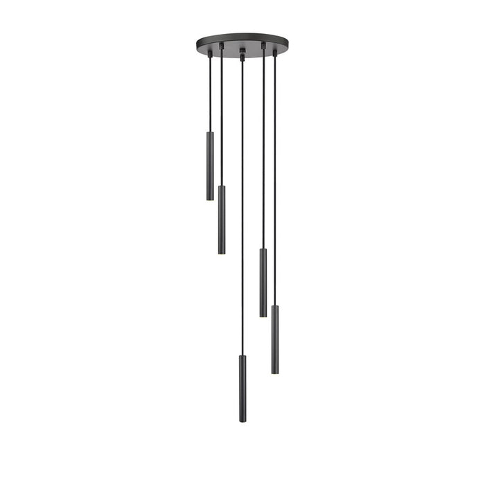 Z-Lite Forest 5 Light 12" LED Chandelier, Black/Black