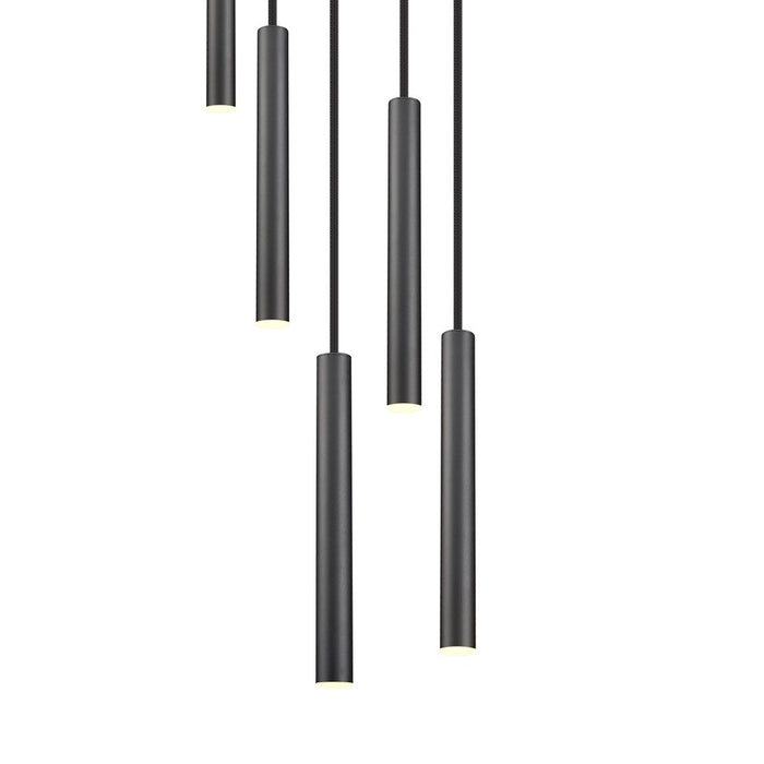 Z-Lite Forest 5 Light 12" LED Chandelier, Black/Black