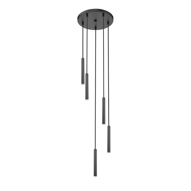 Z-Lite Forest 5Lt 12" LED Chandelier, Black/Black
