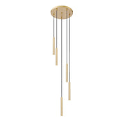 Z-Lite Forest 5 Light 12" LED Chandelier, Gold/Gold - 919MP12-5R-MGLD-LED