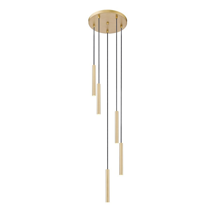 Z-Lite Forest 5 Light 12" LED Chandelier, Gold/Gold - 919MP12-5R-MGLD-LED