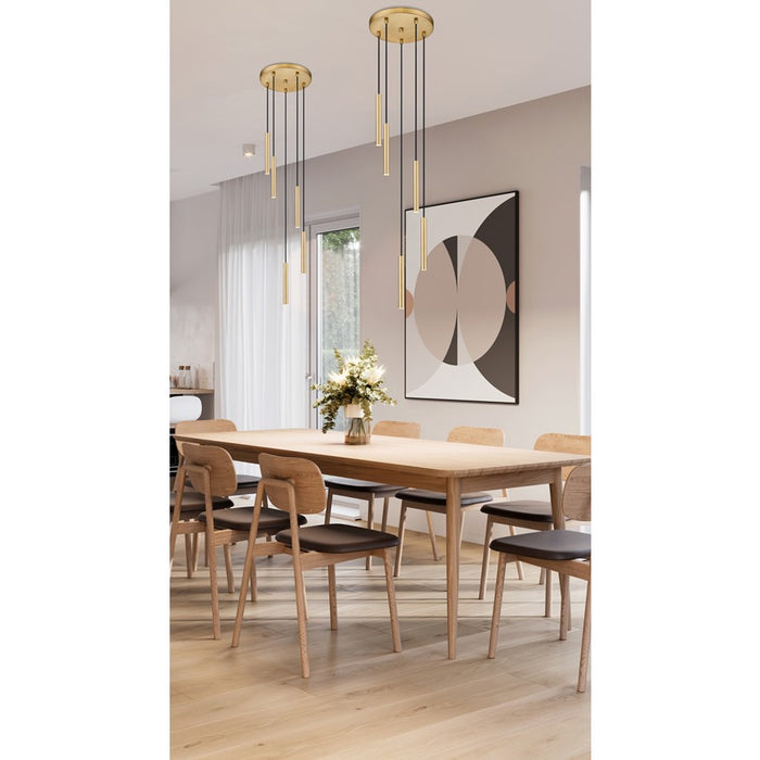 Z-Lite Forest 5 Light 12" LED Chandelier, Gold/Gold