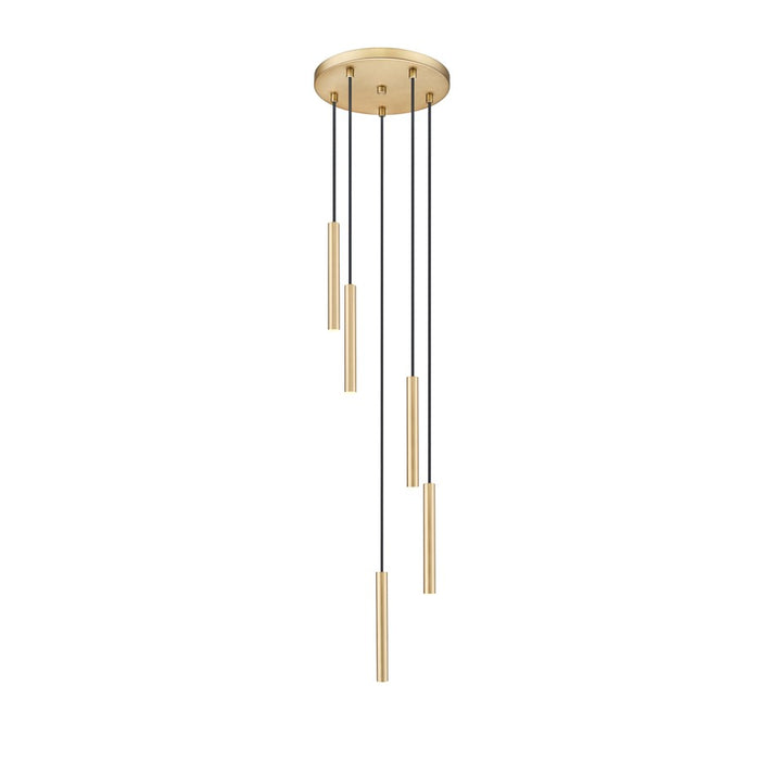 Z-Lite Forest 5 Light 12" LED Chandelier, Gold/Gold