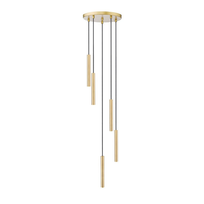 Z-Lite Forest 5 Light 12" LED Chandelier, Gold/Gold