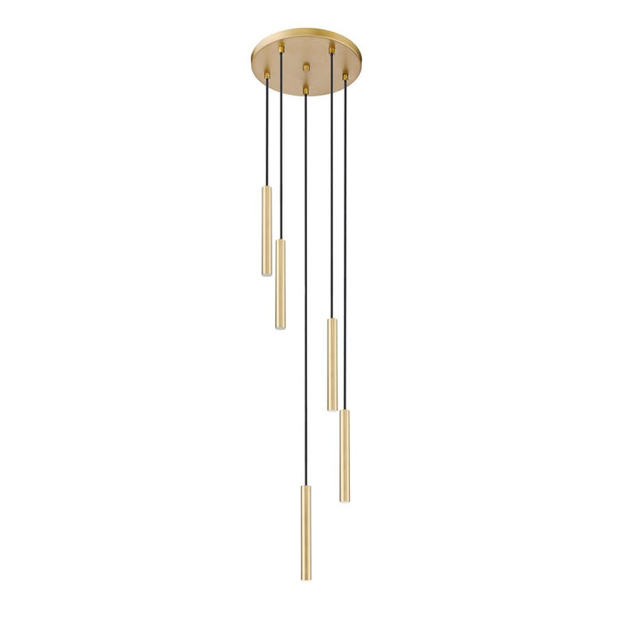 Z-Lite Forest 5 Light 12" LED Chandelier, Gold/Gold