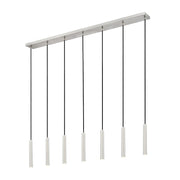 Z-Lite Forest 7 Light 12" LED Linear Chandelier, Nickel/Nickel - 919MP12-7L-BN-LED