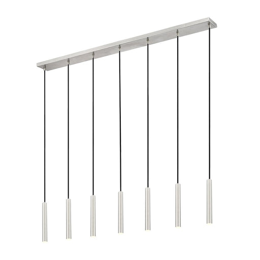 Z-Lite Forest 7 Light 12" LED Linear Chandelier, Nickel/Nickel - 919MP12-7L-BN-LED