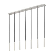 Z-Lite Forest 7Lt 12" LED Linear Chandelier, Nickel/Nickel - 919MP12-7L-BN-LED