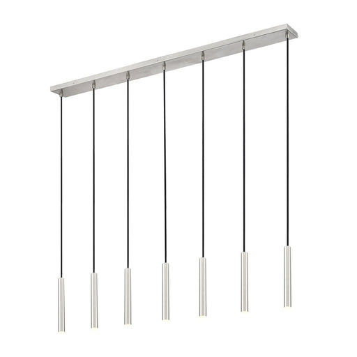 Z-Lite Forest 7Lt 12" LED Linear Chandelier, Nickel/Nickel - 919MP12-7L-BN-LED