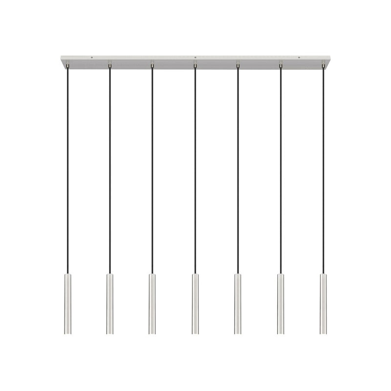 Z-Lite Forest 7Lt 12" LED Linear Chandelier, Nickel/Nickel