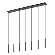 Z-Lite Forest 7 Light 12" LED Linear Chandelier, Black/Black - 919MP12-7L-MB-LED