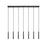 Z-Lite Forest 7 Light 12" LED Linear Chandelier, Black/Black