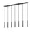 Z-Lite Forest 7 Light 12" LED Linear Chandelier, Black/Black