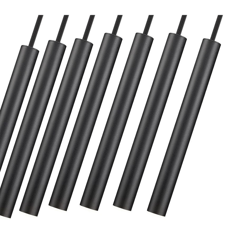 Z-Lite Forest 7 Light 12" LED Linear Chandelier, Black/Black
