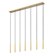 Z-Lite Forest 7 Light 12" LED Linear Chandelier, Gold/Gold - 919MP12-7L-MGLD-LED