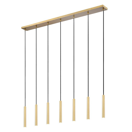 Z-Lite Forest 7 Light 12" LED Linear Chandelier, Gold/Gold - 919MP12-7L-MGLD-LED