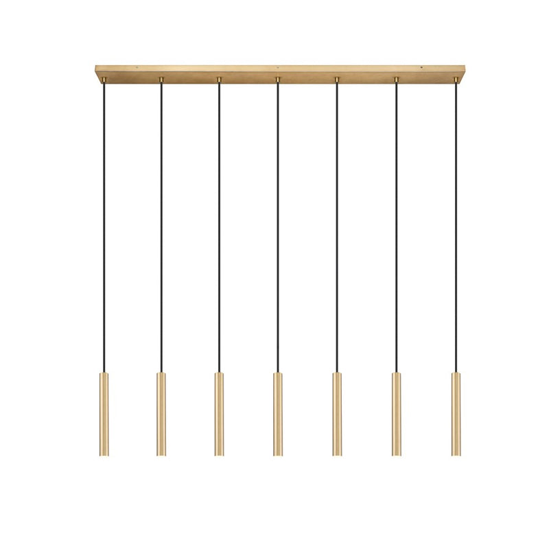 Z-Lite Forest 7 Light 12" LED Linear Chandelier, Gold/Gold