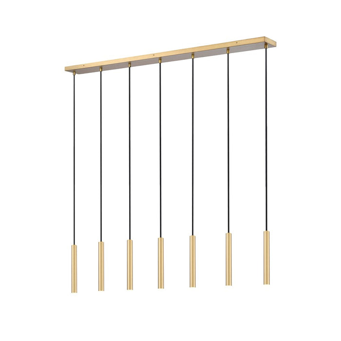 Z-Lite Forest 7 Light 12" LED Linear Chandelier, Gold/Gold